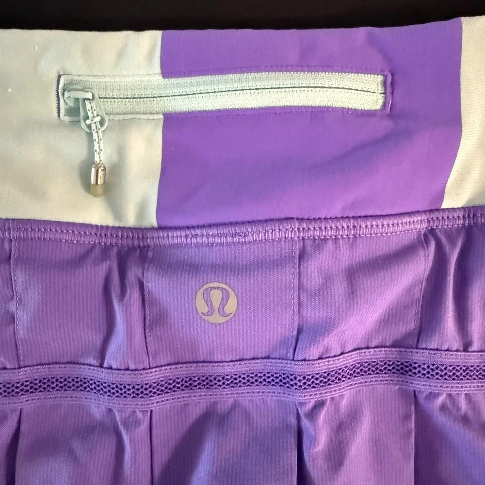 Lululemon Pace Setter Skirt Purple Pleated Tennis Running Skort Women Size 4